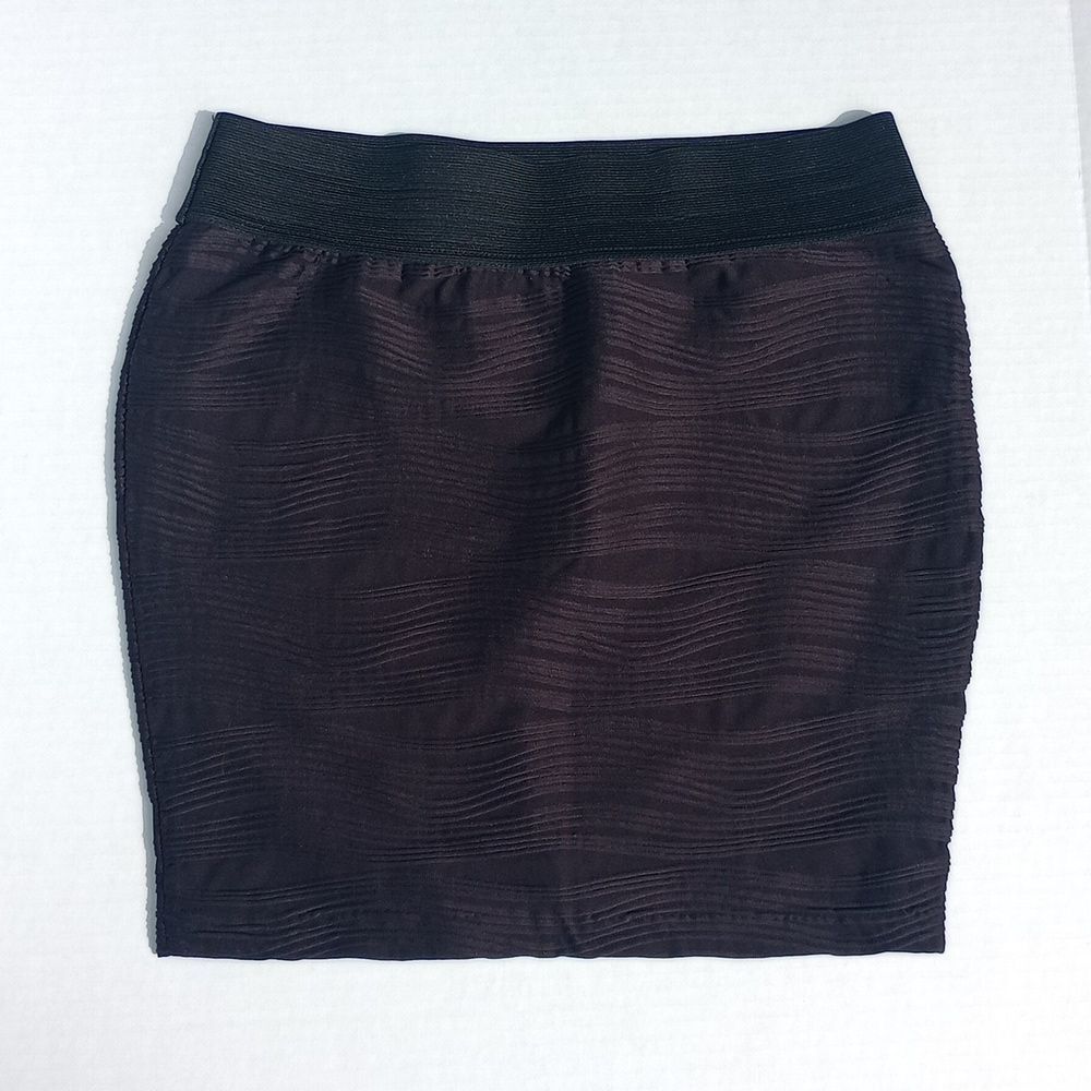 Medium Maurices Black Textured Mini Lined Pencil Straight Skirt